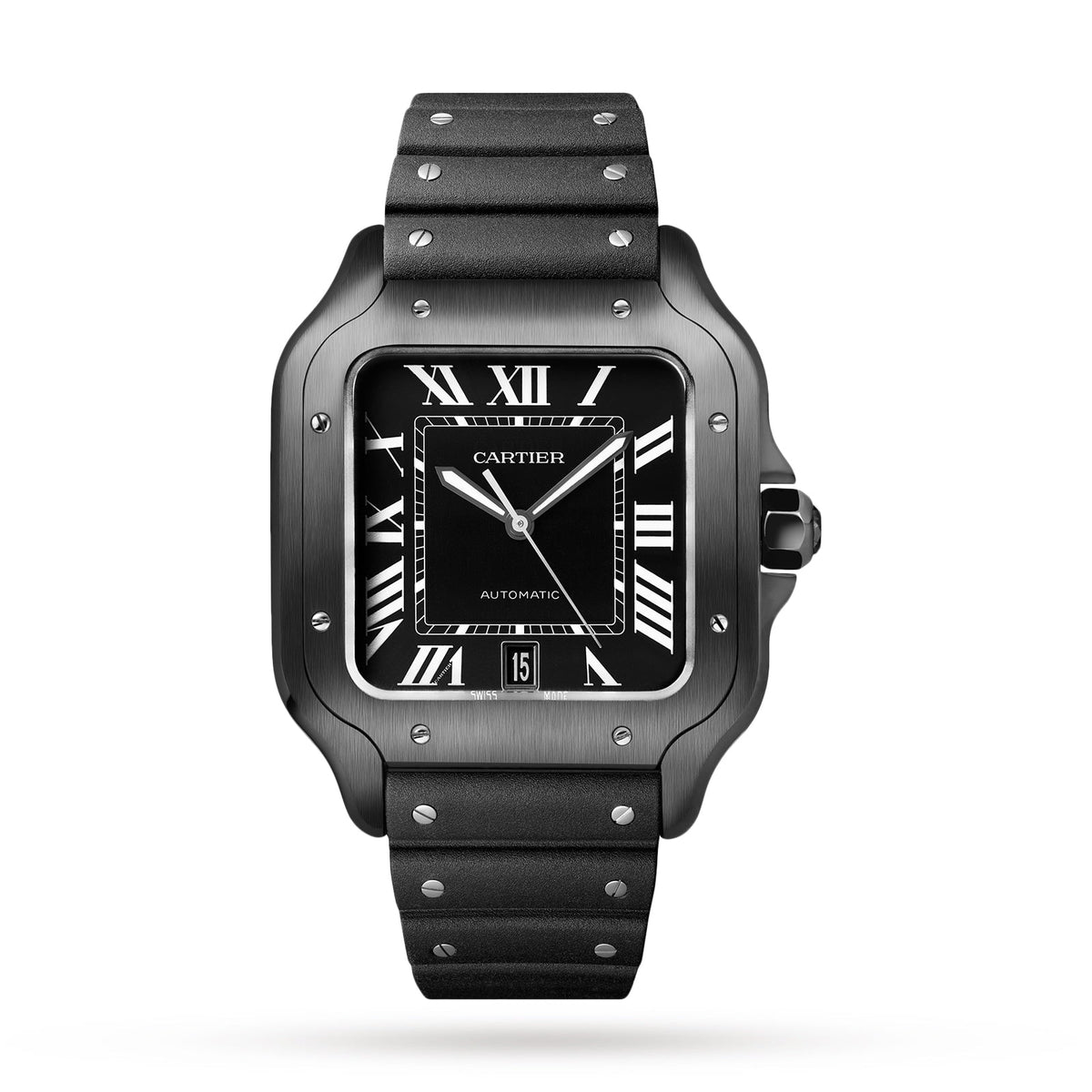Santos de Cartier Large Model | 40mm, Two-Tone Steel & ADLC, Rubber, Black Dial