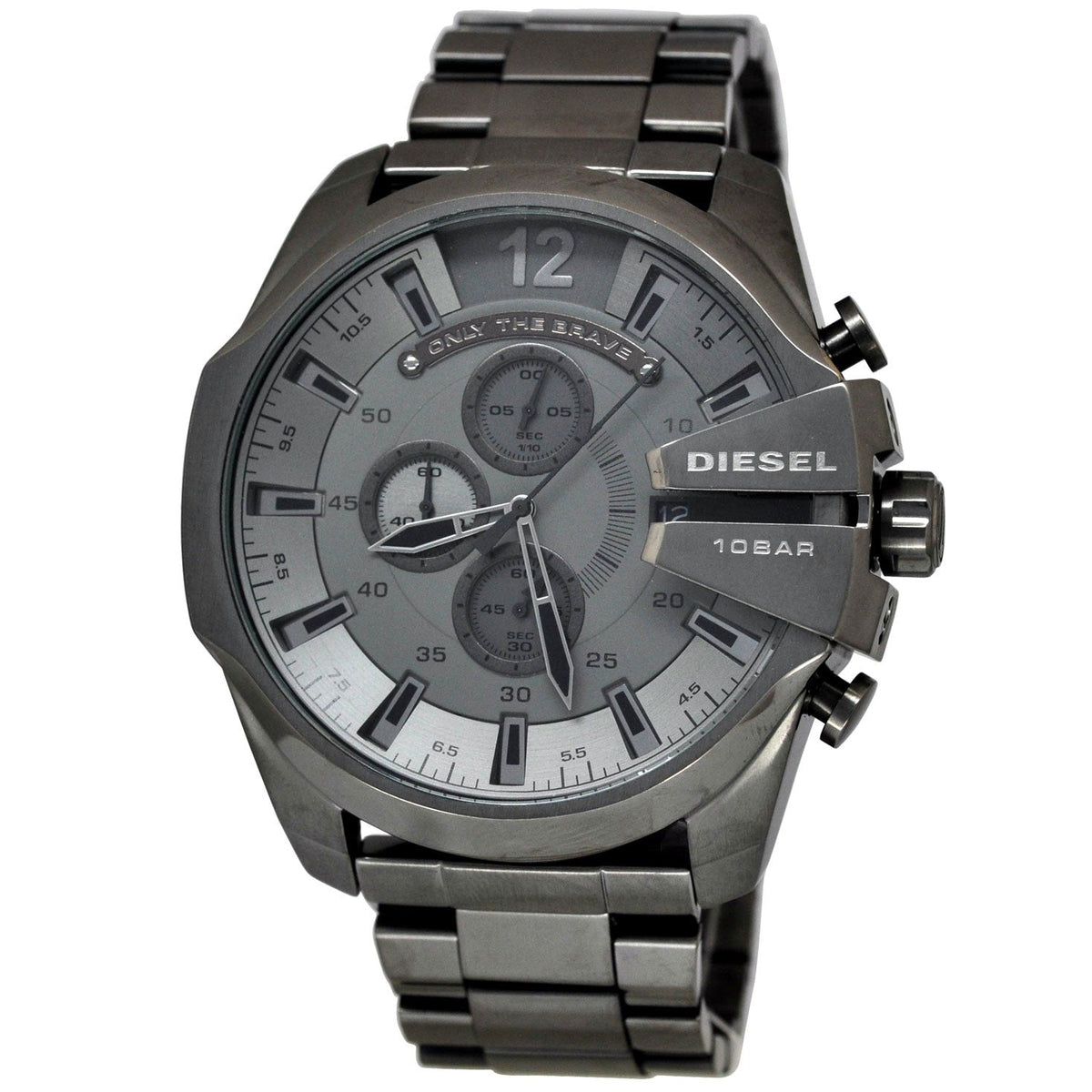 Diesel DZ4282 Mega Chief Chronograph Men's Watch – Grey Dial & Grey Stainless Steel Strap